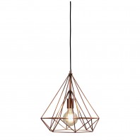 Oriel Lighting-LENOX Geometric Urban Style Pendant - Antique Copper / Black